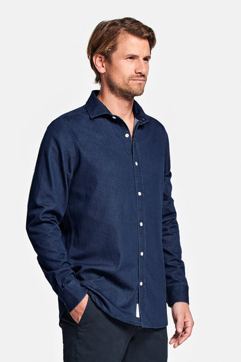 Davis * The Denim Shirt dark blue men's denim shirt | MR MARVIS