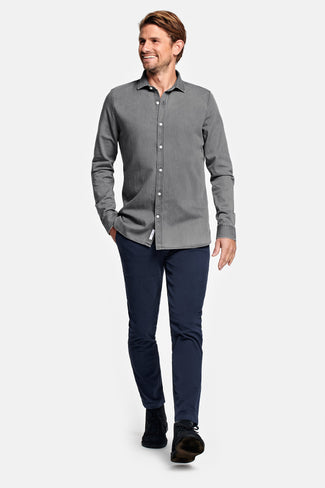 Miles * The Denim Shirt mid grey men's denim shirt | MR MARVIS