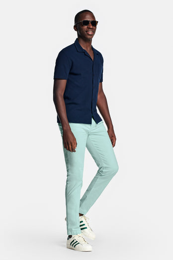 Mints * The Longs mint green stretch cotton men's trousers | MR MARVIS
