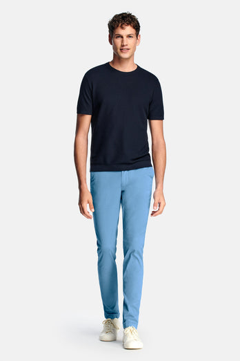 Boulevards * The Longs mid blue stretch cotton men's trousers | MR MARVIS