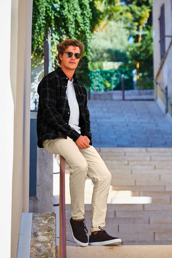 Gazettes * The Longs beige stretch cotton men's trousers | MR MARVIS