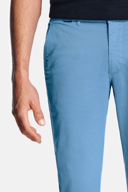 mid blue stretch cotton men's trousers | MR MARVIS